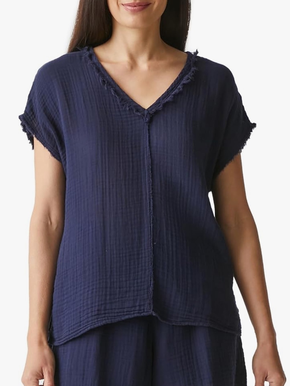 Michael Stars Women's Draya Gauze V-Neck Top Admiral